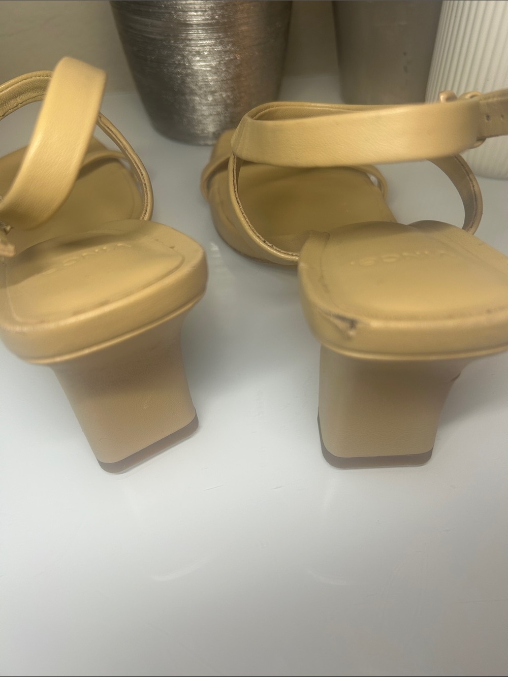 Vince Tan Leather Ankle-Strap Sandals - Picture 3 of 3